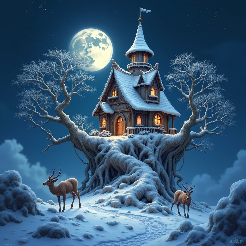 Whimsical Winter Wonderland in Storybook Style