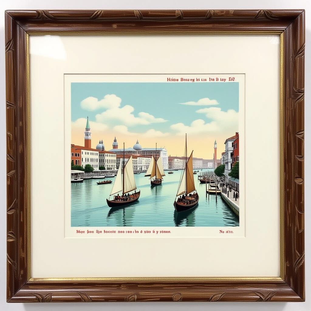 Charming Snowy Village Scene in Painterly Style