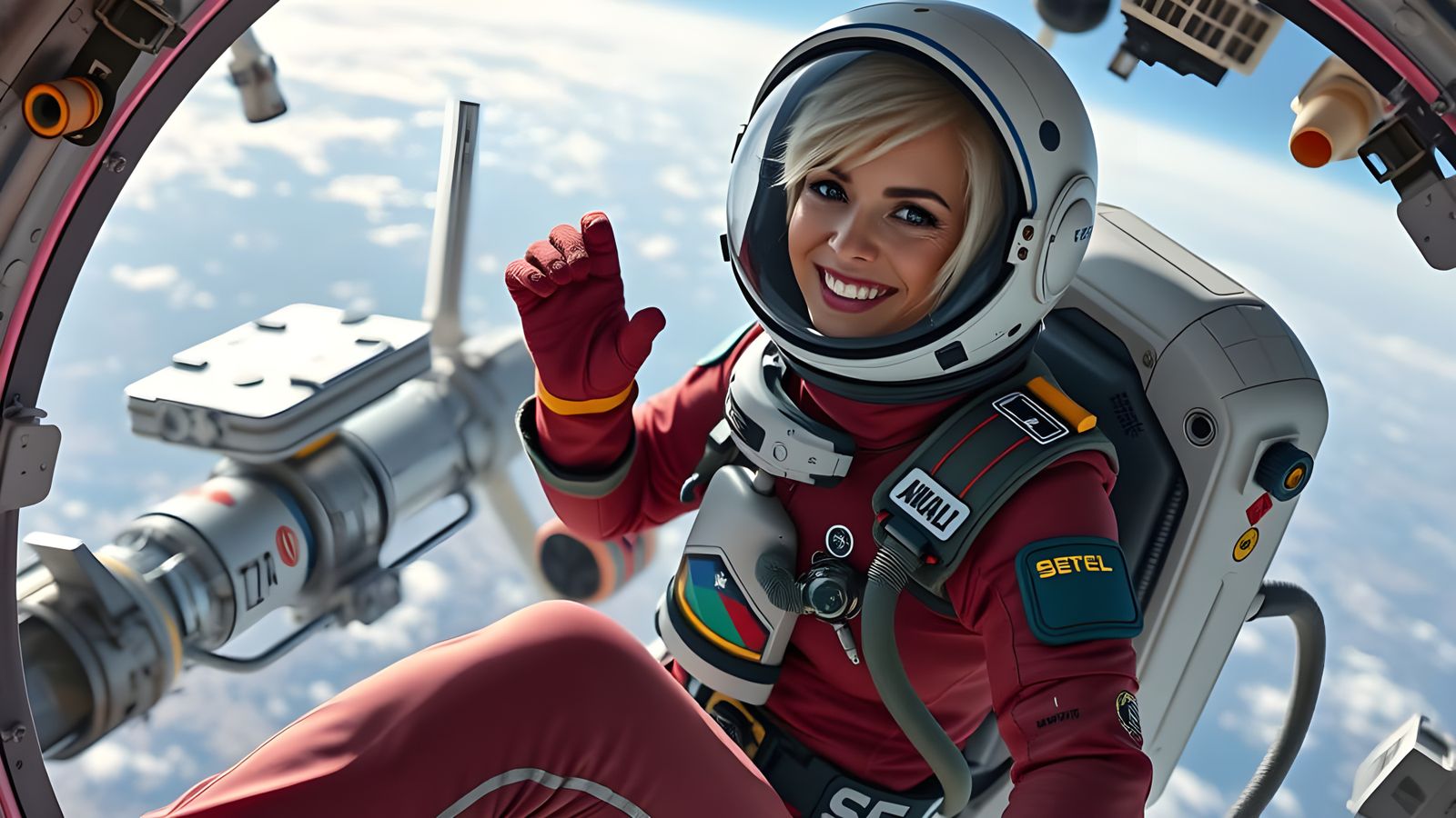 Astronaut Repairs Satellite in Orbit in 8K