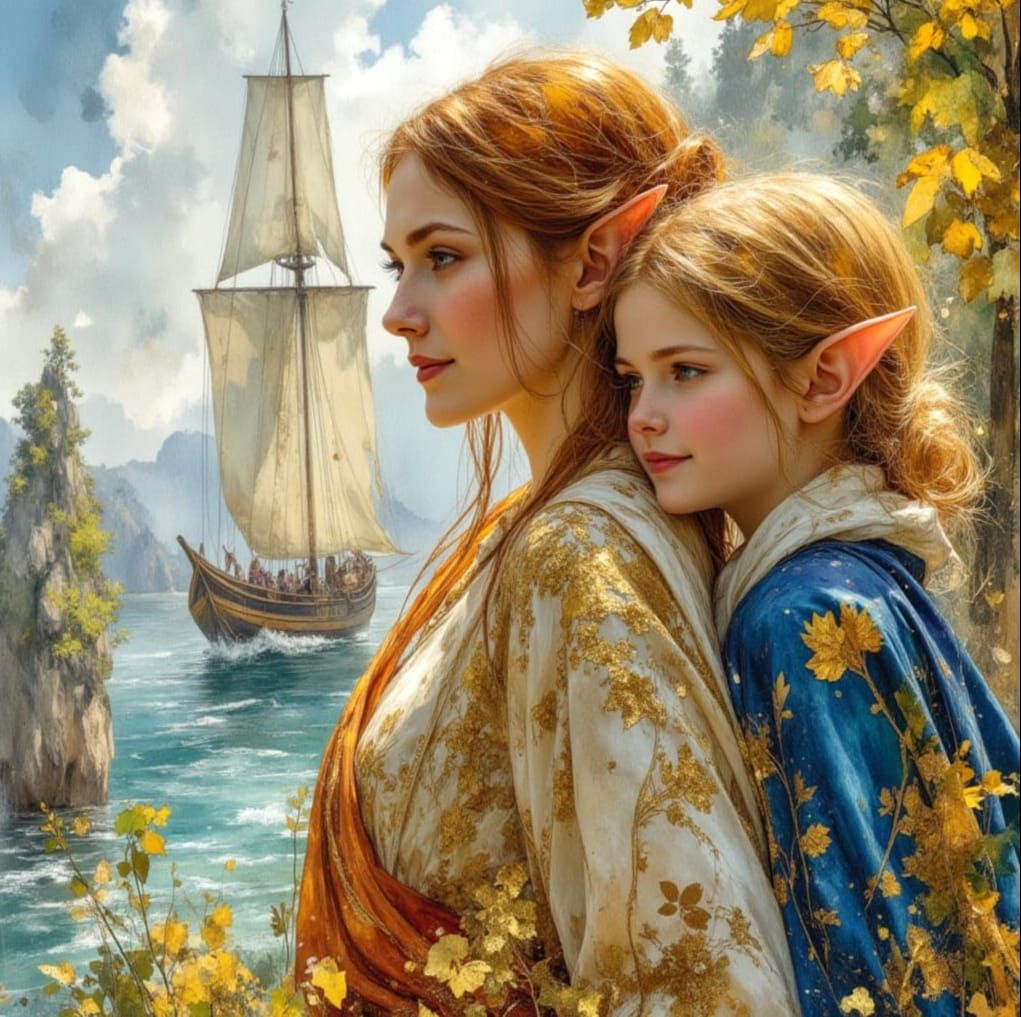 Elven Family in Middle Earth Harbour