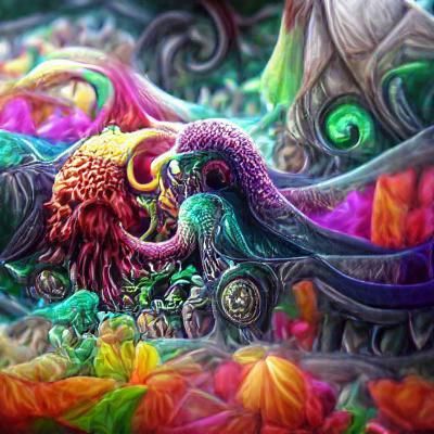 Detailed Colorful Cthulhu Art