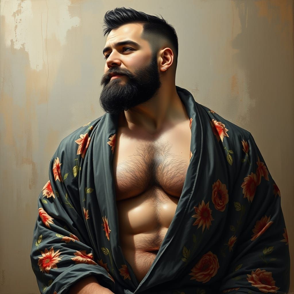 Ruggedly Handsome Man in a Bathrobe
