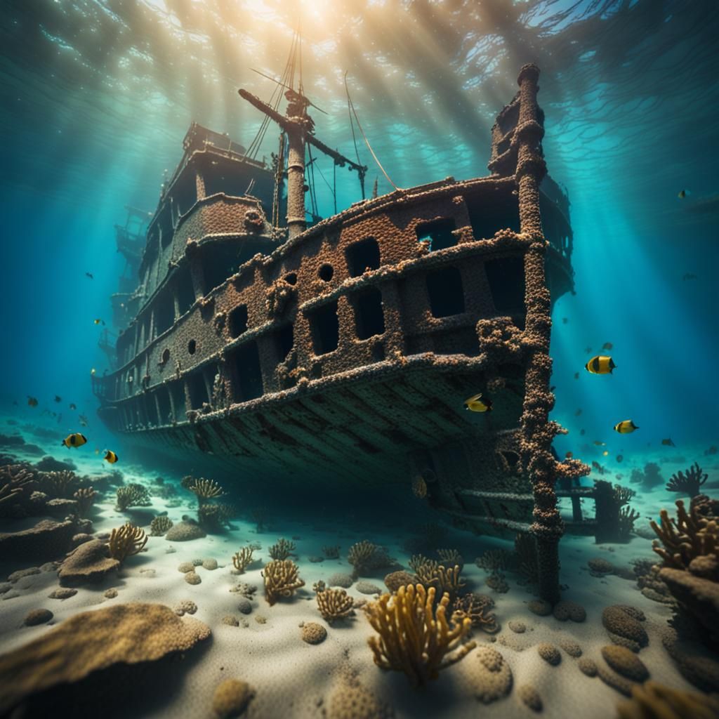 Underwater Pirate Shipwreck Photography
