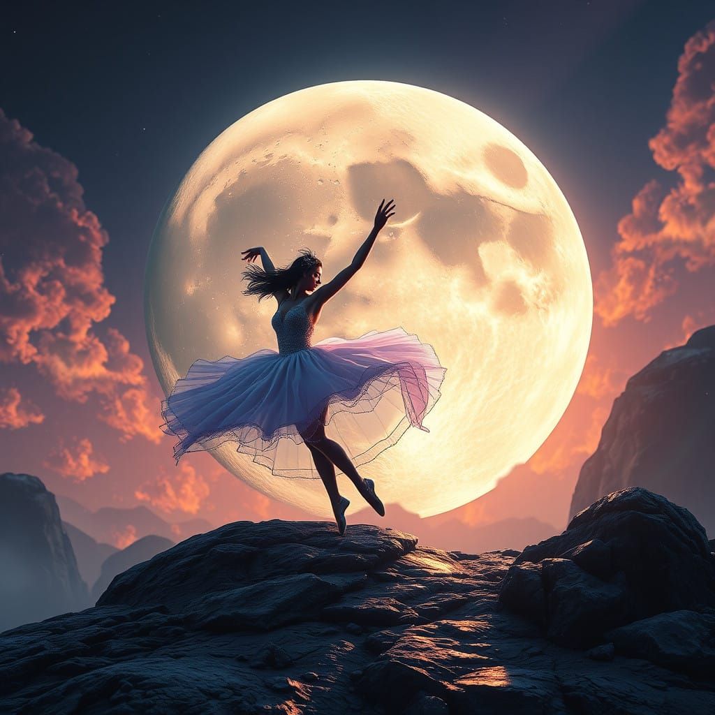 Ballet dance on the moon