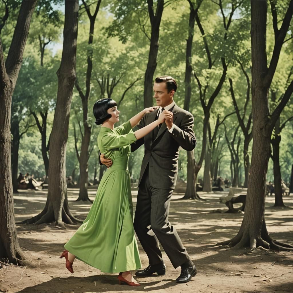 Dancing Couple in Bright, Photorealistic 1920s Style