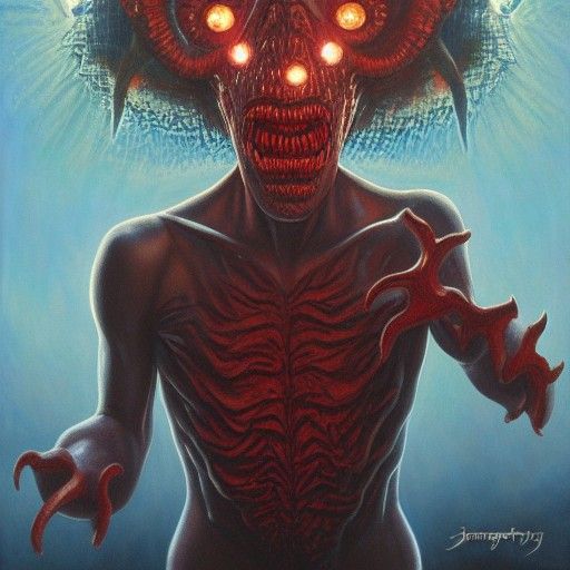 Demogorgon Kisses Eleven: An Oil Painting