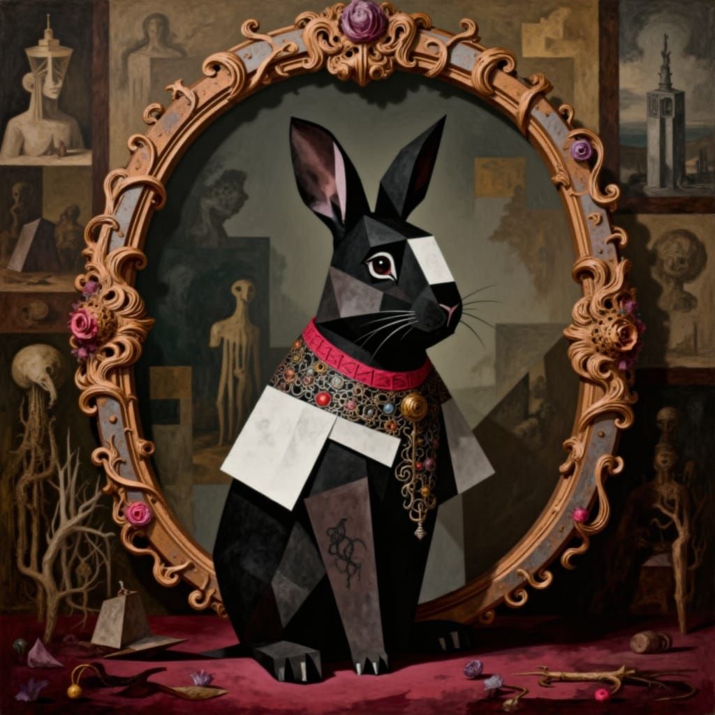 Regal Brown And White Rabbit Illustration