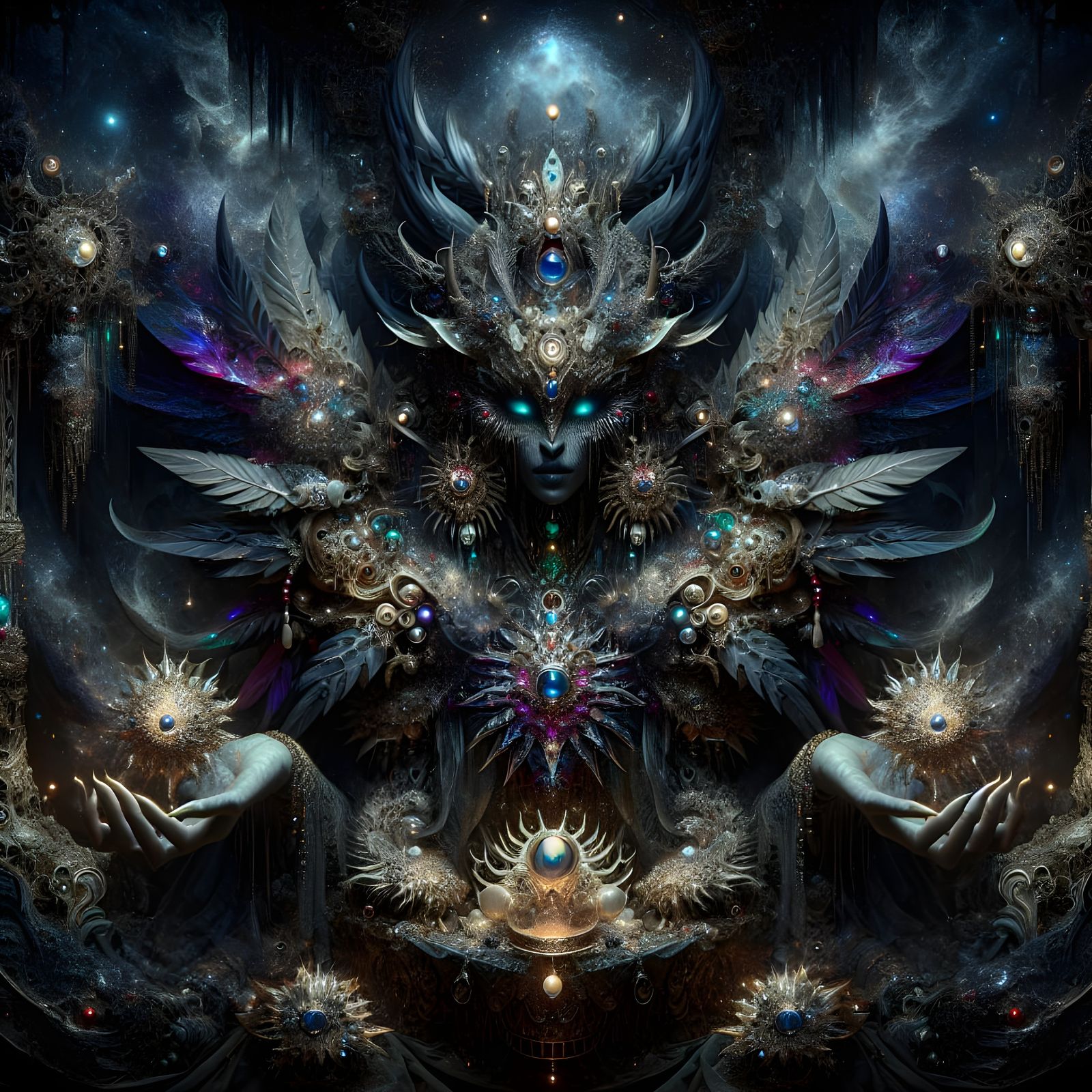 Mythical Shadow Creature Feasting on Light