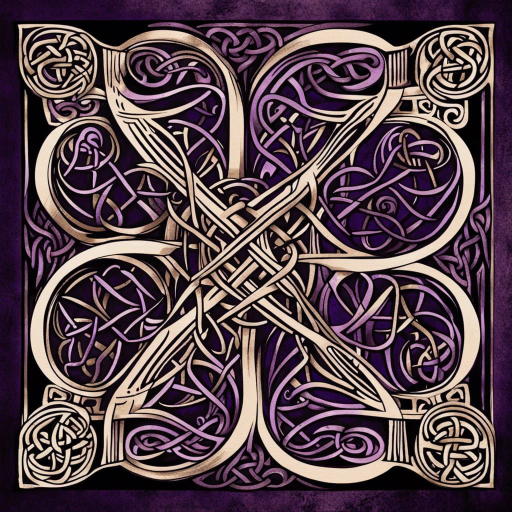 Ornamental Calligraphy with Celtic Knot Work
