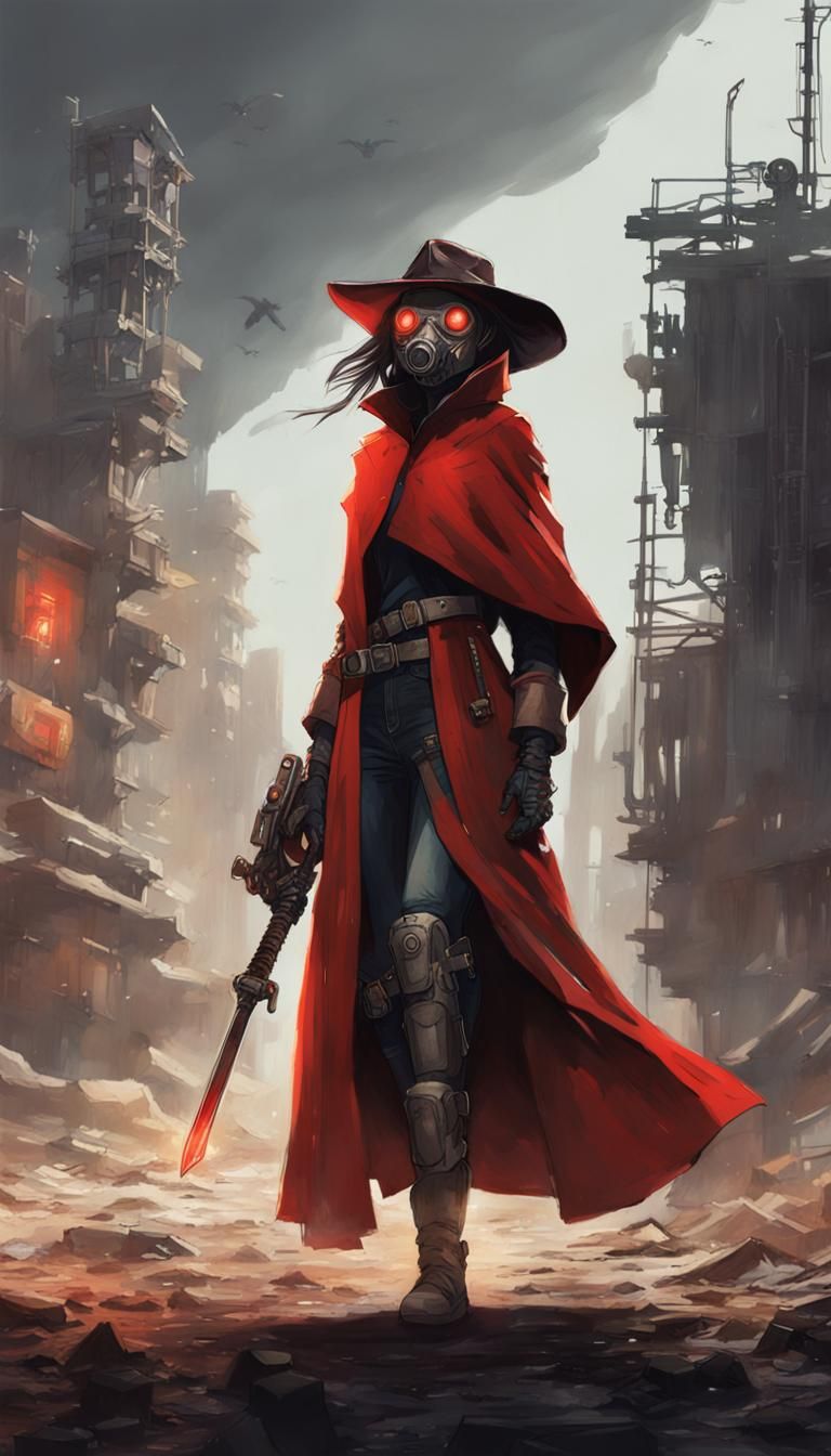 Post-Apocalyptic Girl with Katana in Concept Art