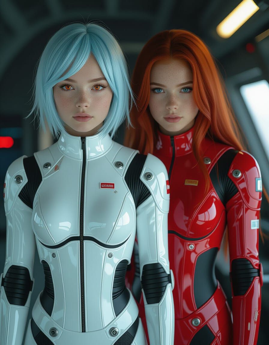 Two Girls in Plugsuits: A Cinematic Portrait