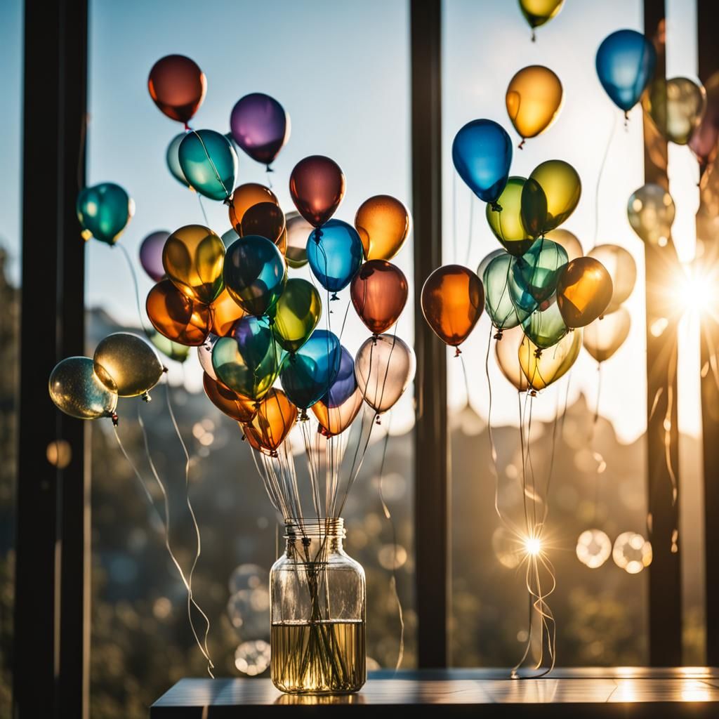 Glass Balloons in Sunlight: Professional Photography