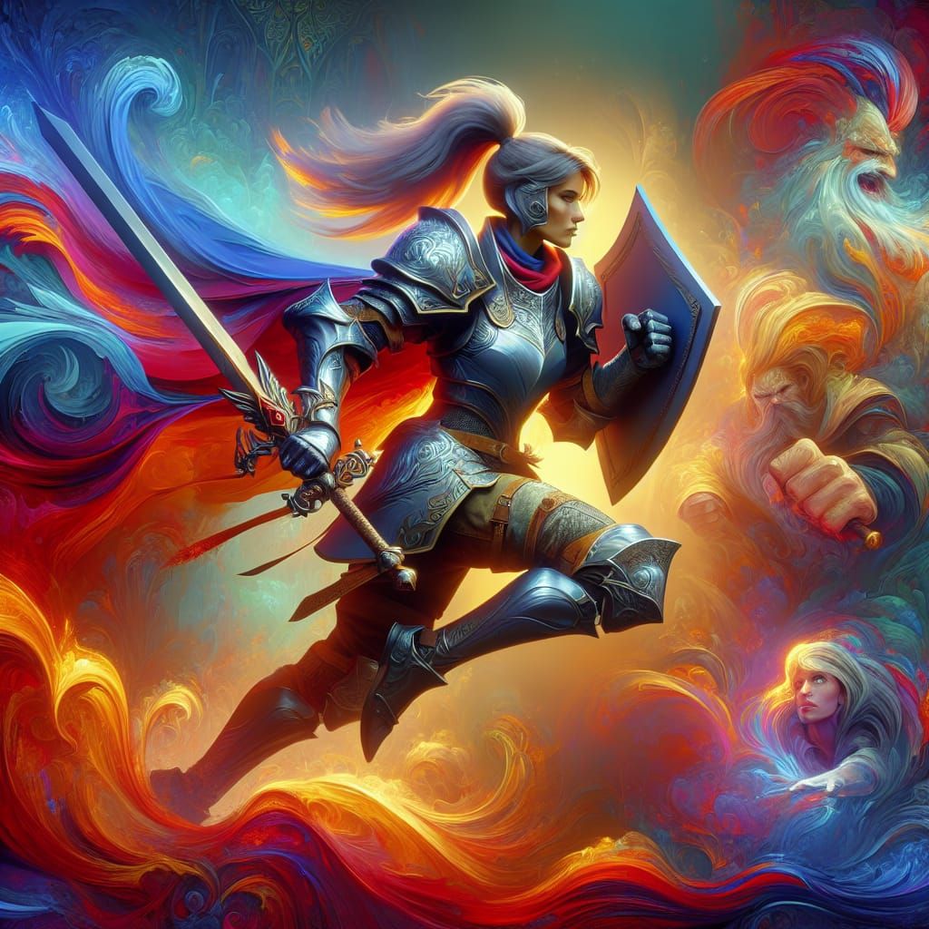 Knight Champion in Fantasy Matte Painting Style