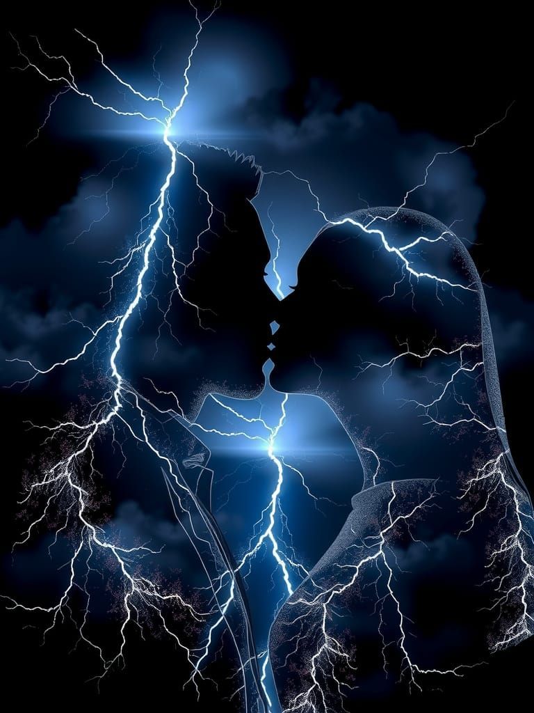 Fractal Love in Neon Storm