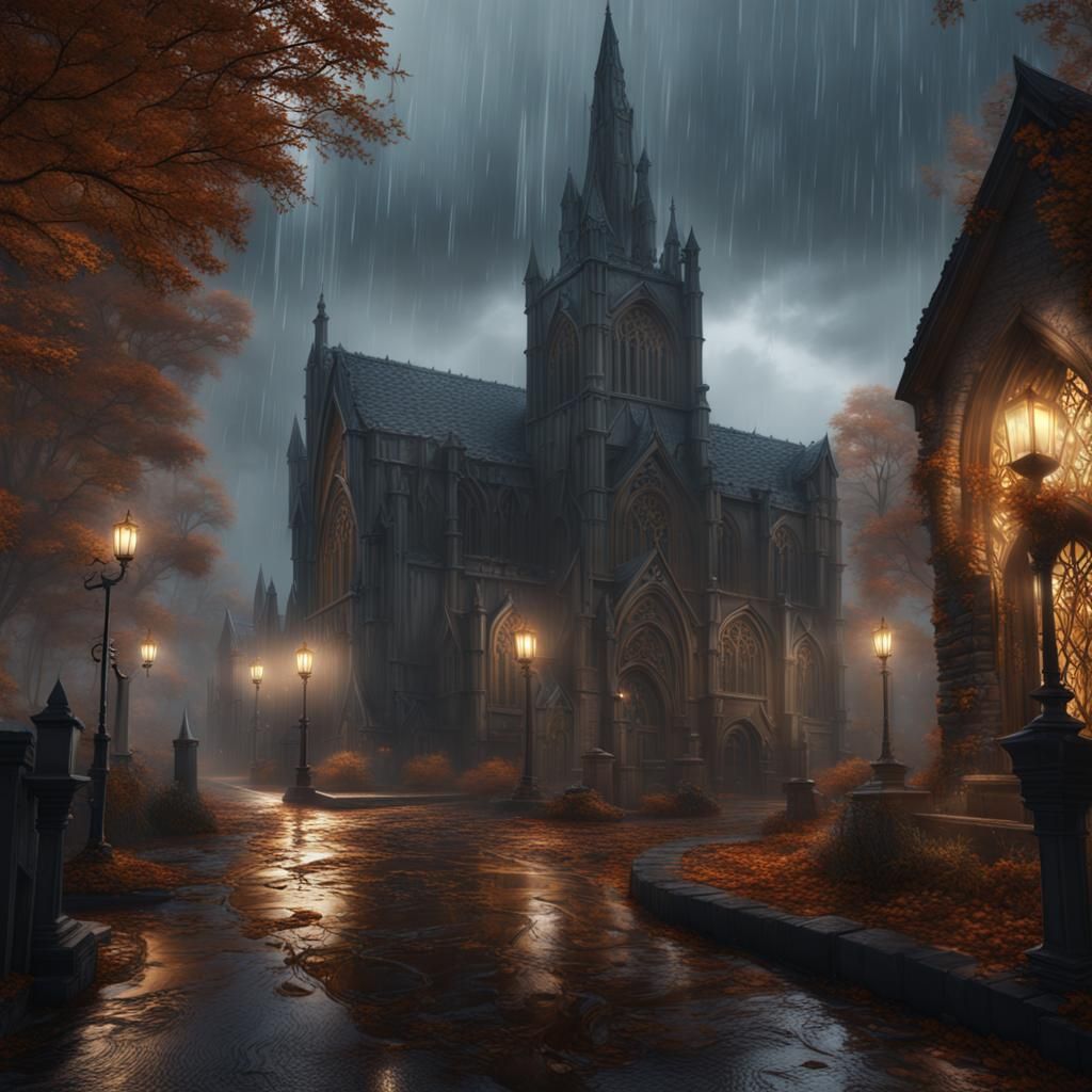 Rainy All Saints Day: Fantastical Digital Art