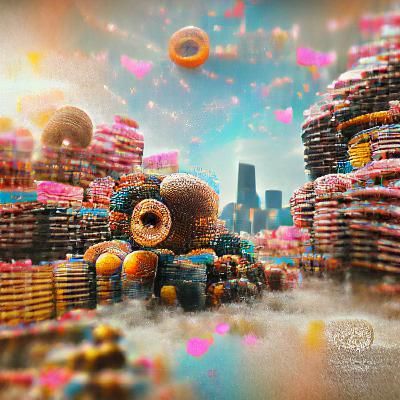 Donut Mega City: Tridimensional 4K Art Render