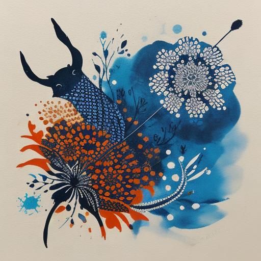 Tortoise in Wildflowers: Asian-Inspired Folk Art