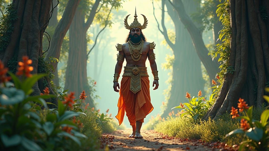 Majestic Chola King in Fantasy World, Matte Painting