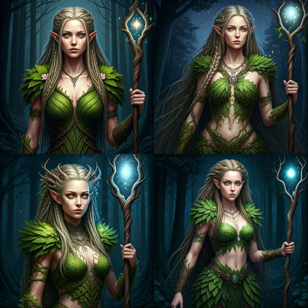 Ethereal Celestial Druidess with Glowing Skin