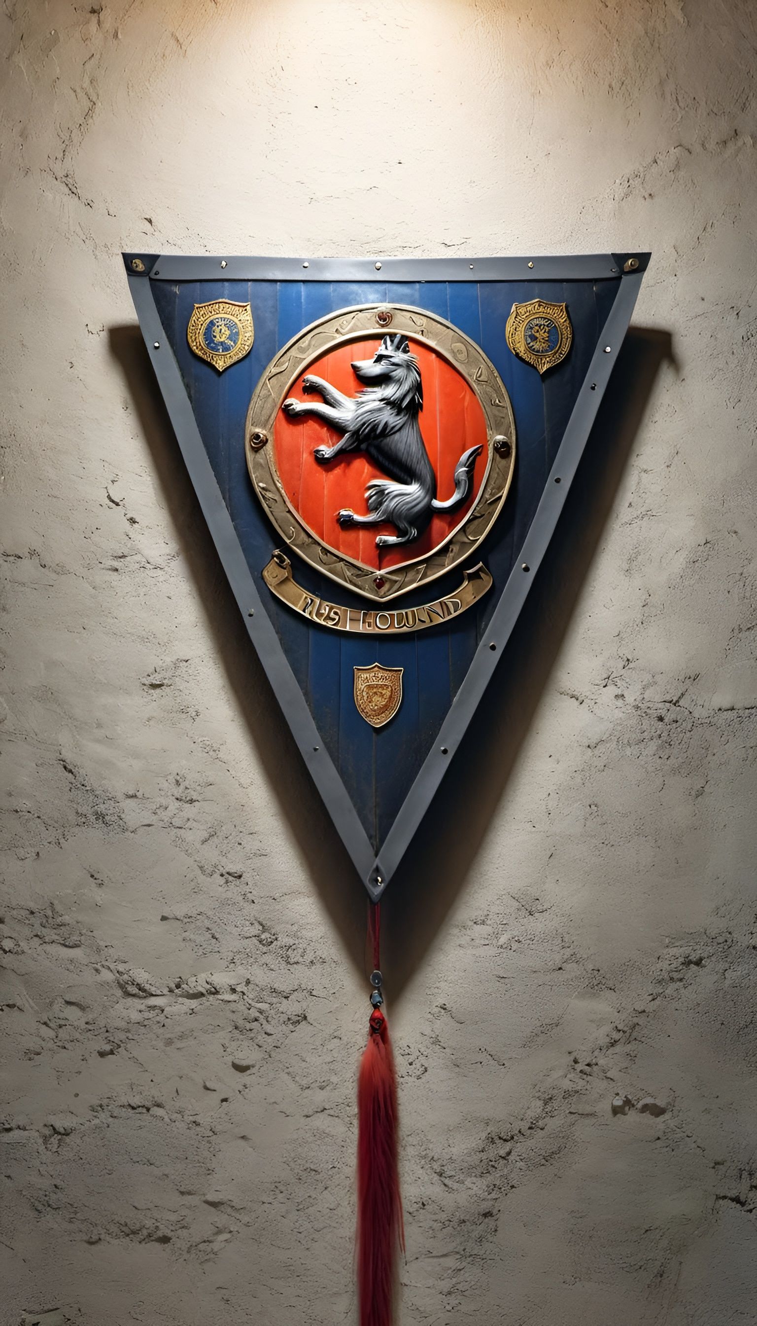 Irish Wolfhound Emblem on Kite Shield Still Life