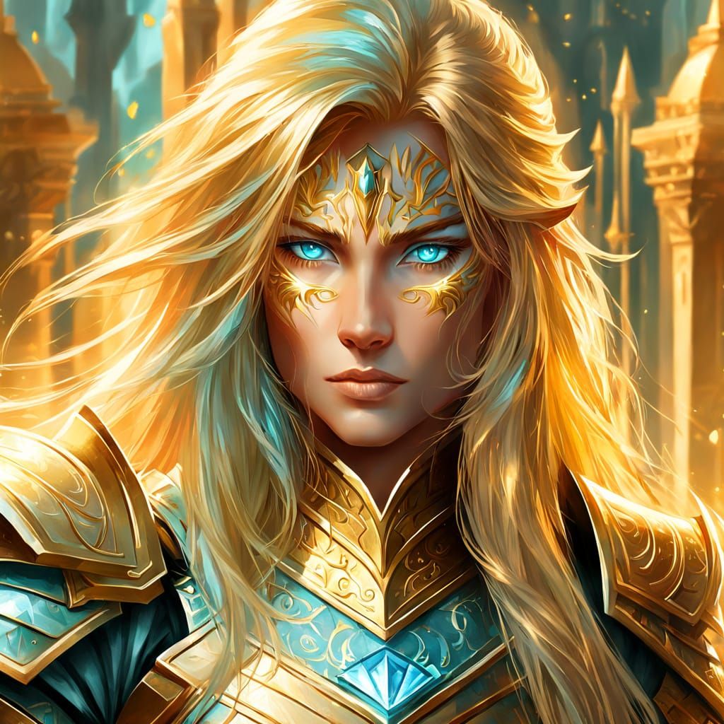 Lithe Paladin in Vibrant Oil Painting Style