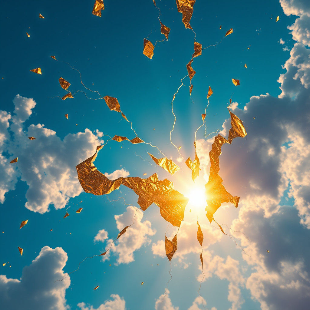 Heavenly Sky Cracked Open Revealing Divine Radiance