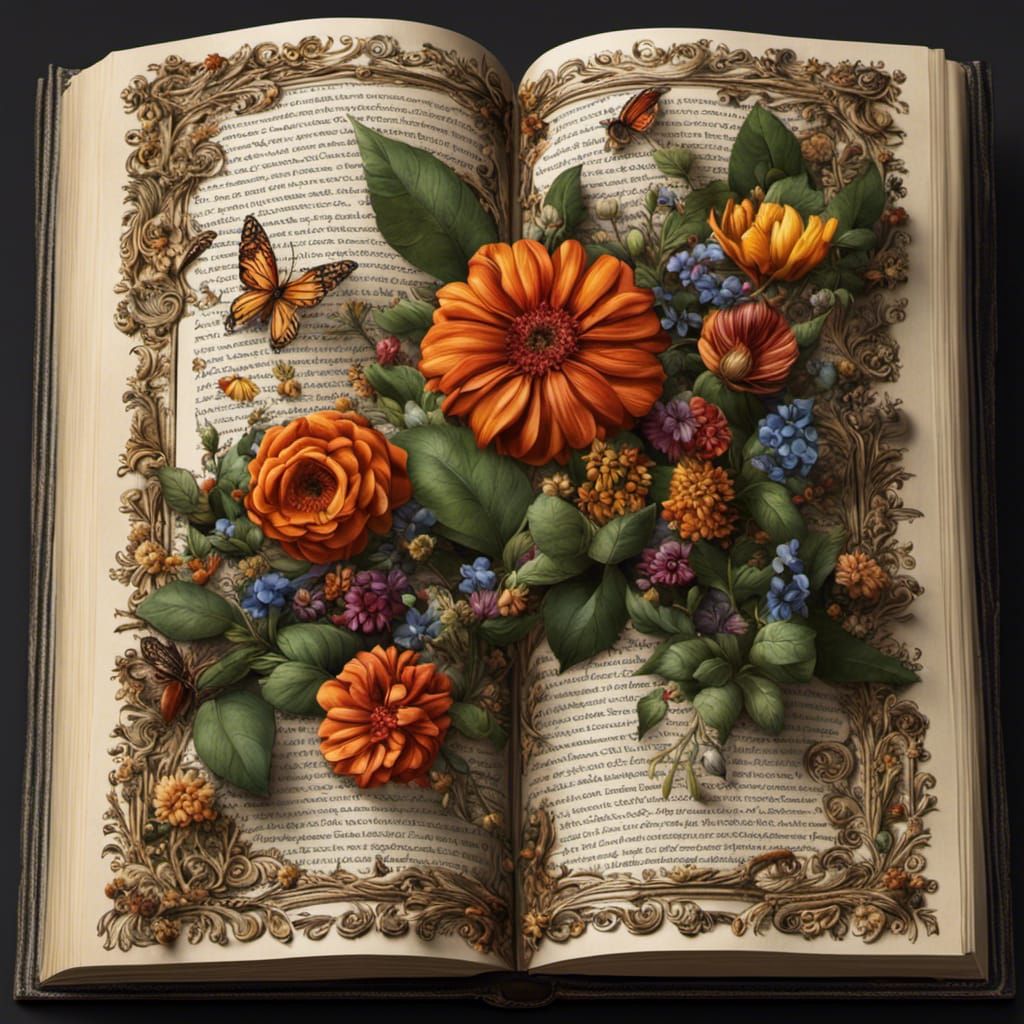 Blooming Book: A Storybook Garden Scene