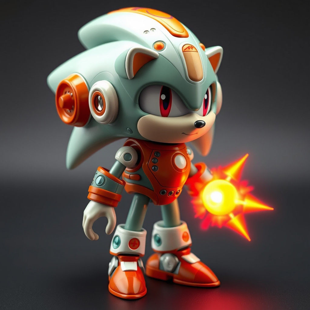 Futuristic Toy Space Hedgehog in Abstract Style