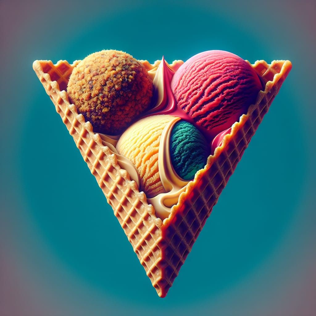 Falafel and Ice Cream in Fantasy Matte Painting