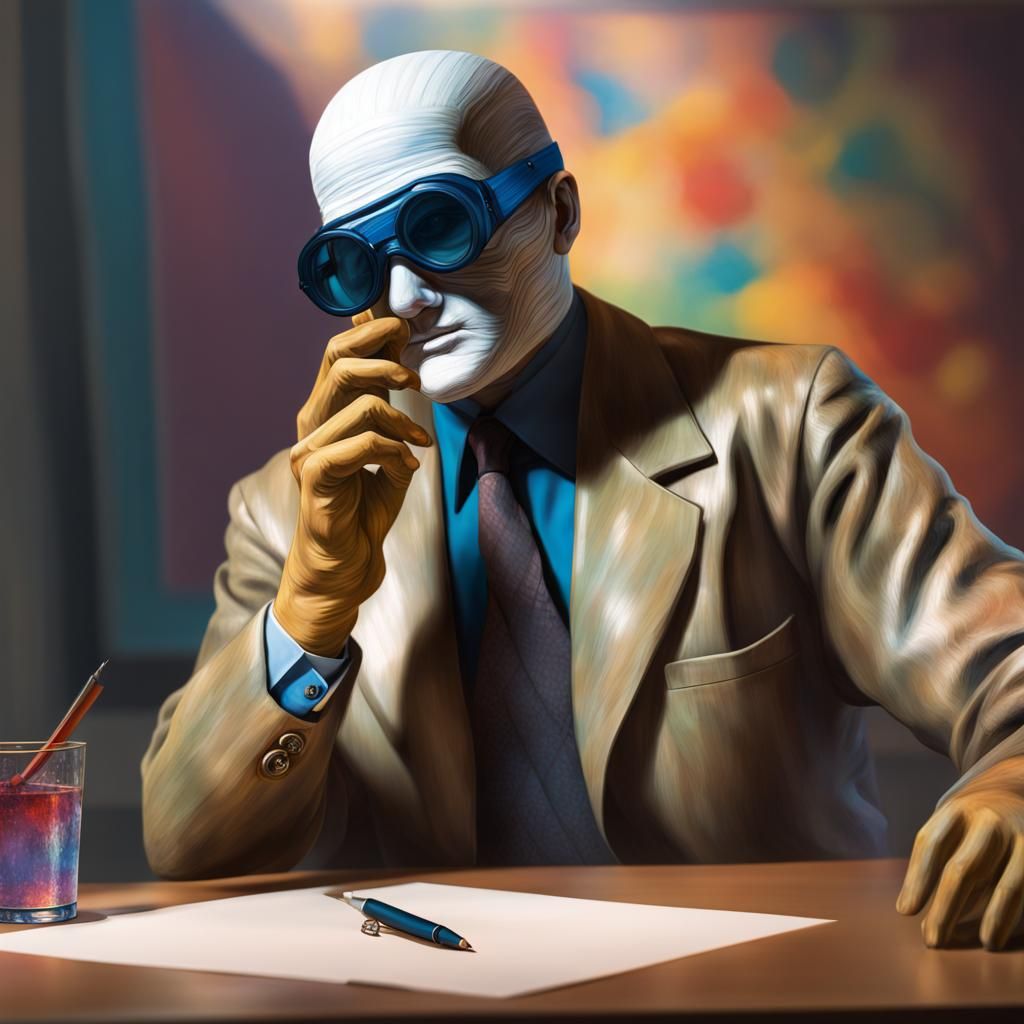 Invisible Man Teaches Transparency in Hyperrealistic Style