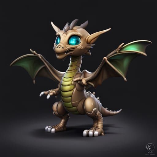 Three-Headed Robotic Dragon: Detailed Matte Painting