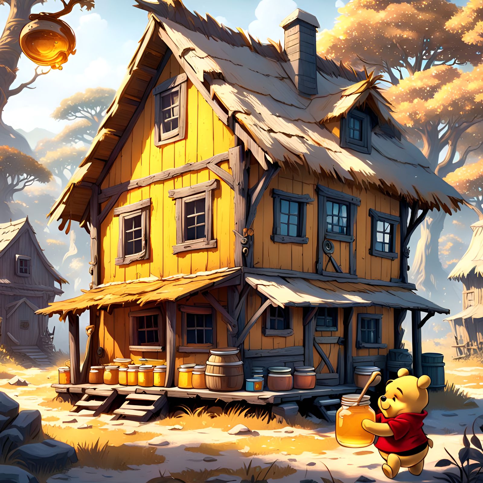 Winnie the Pooh Girl with Honey Jar