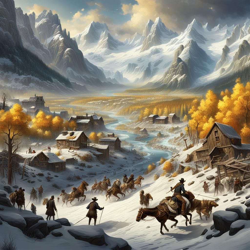 Gold Rush Era: Detailed Matte Painting