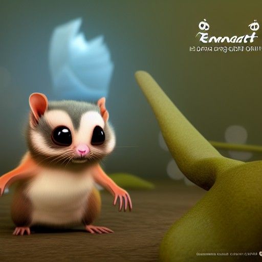 Adorable Flying Squirrel in Cubist 3D Animation