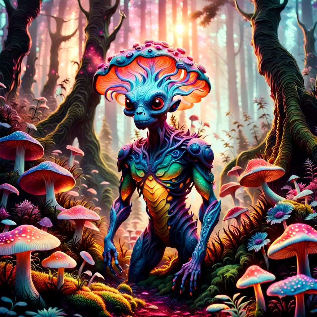 Ethereal Earth Goddess in Enchanted Forest