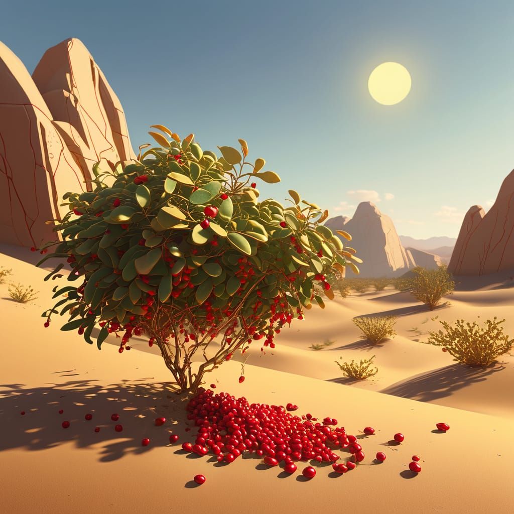 miracle berry
berry bush in the desert
desert oasis