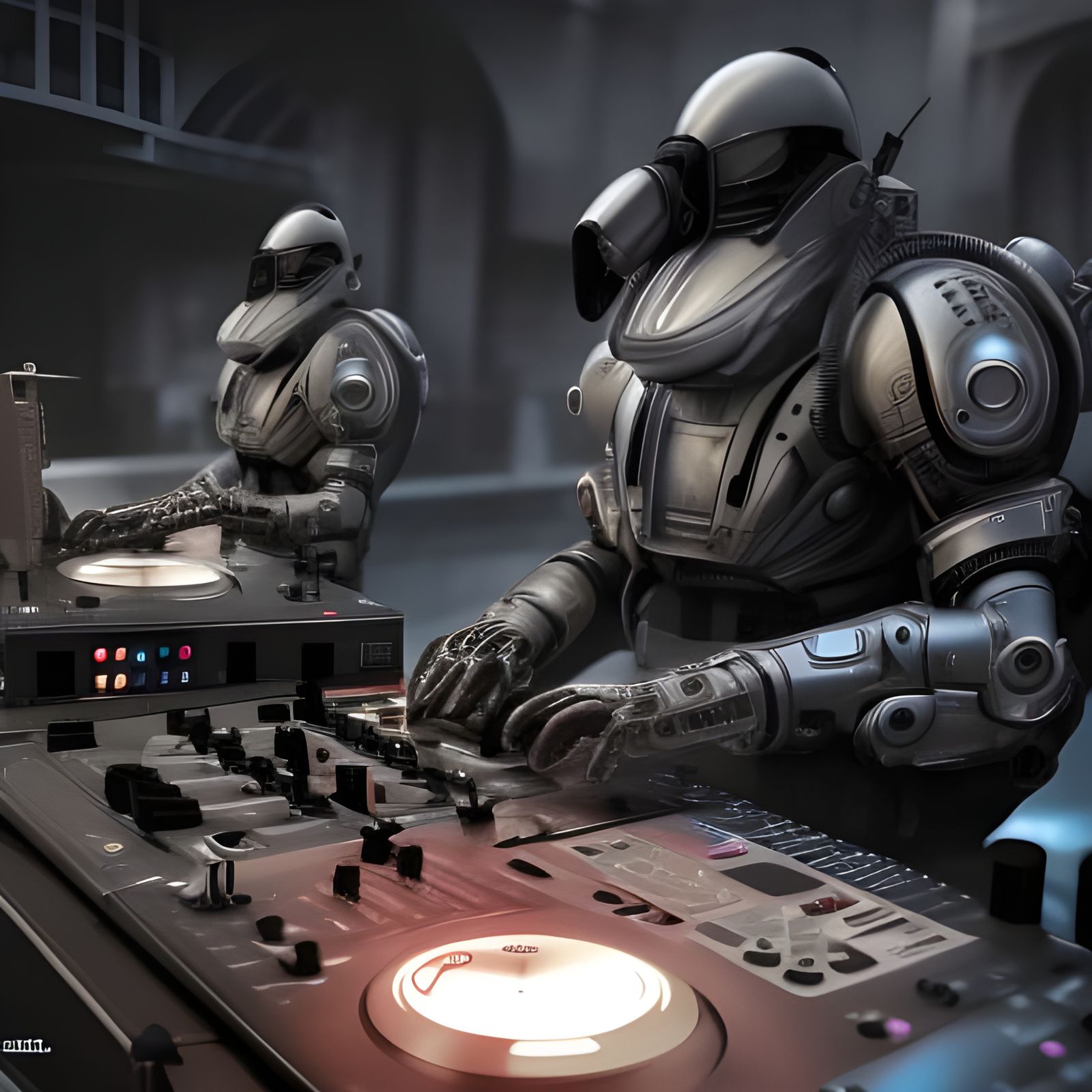 Futuristic Robot Mech Details in Sci-Fi Style