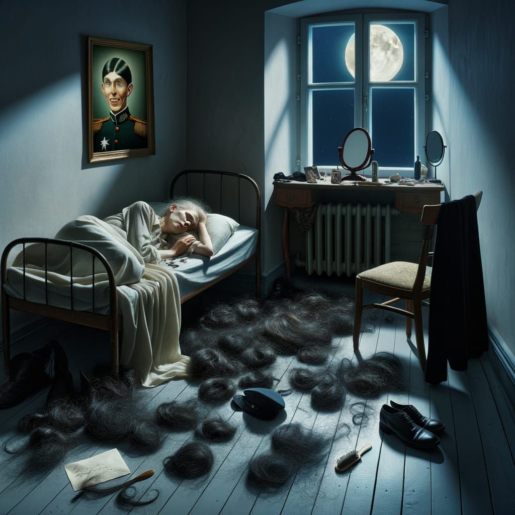 Moonlit Room Portrait of a Sleeping Woman