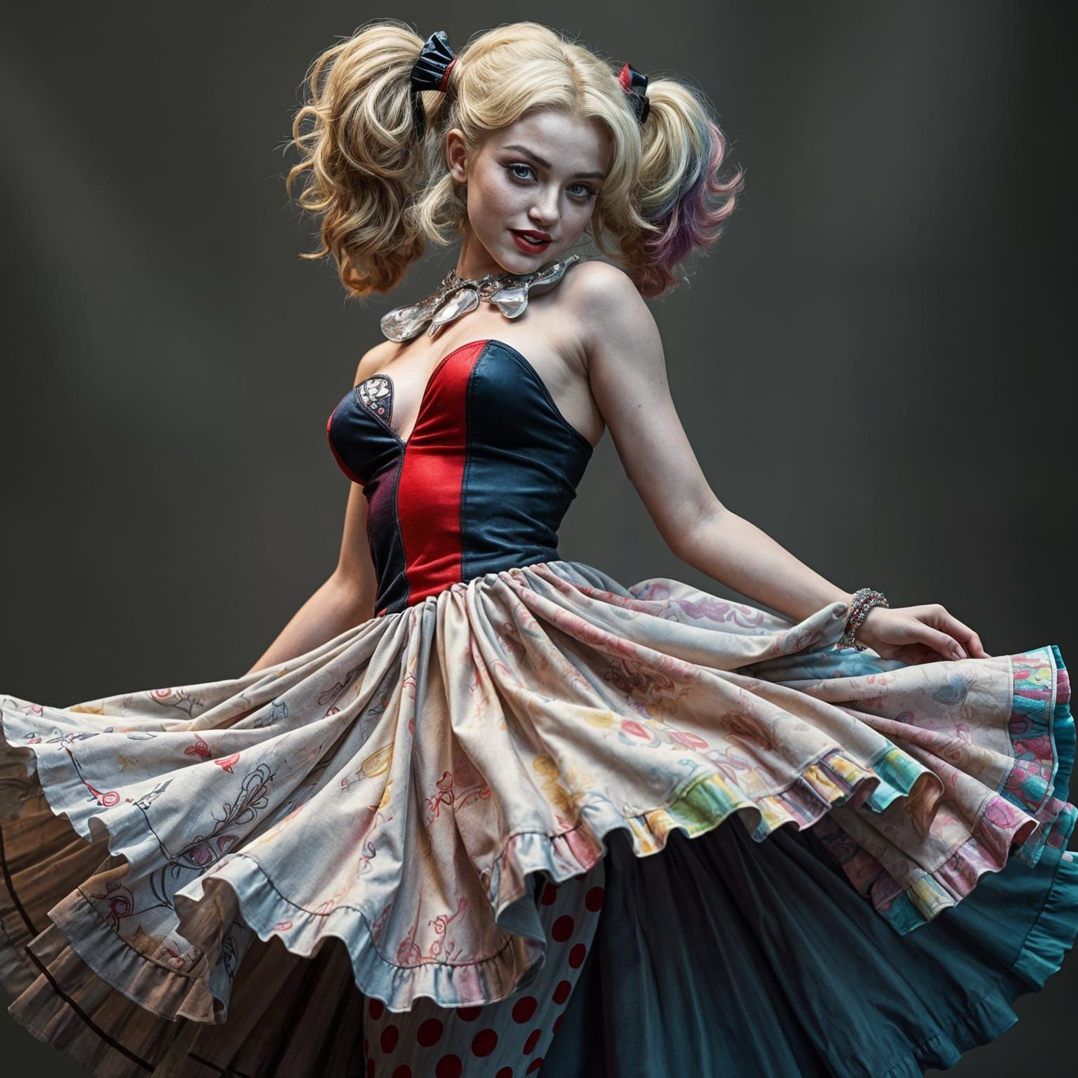 Harley Quinn as Marilyn Monroe in Hyperrealistic Style