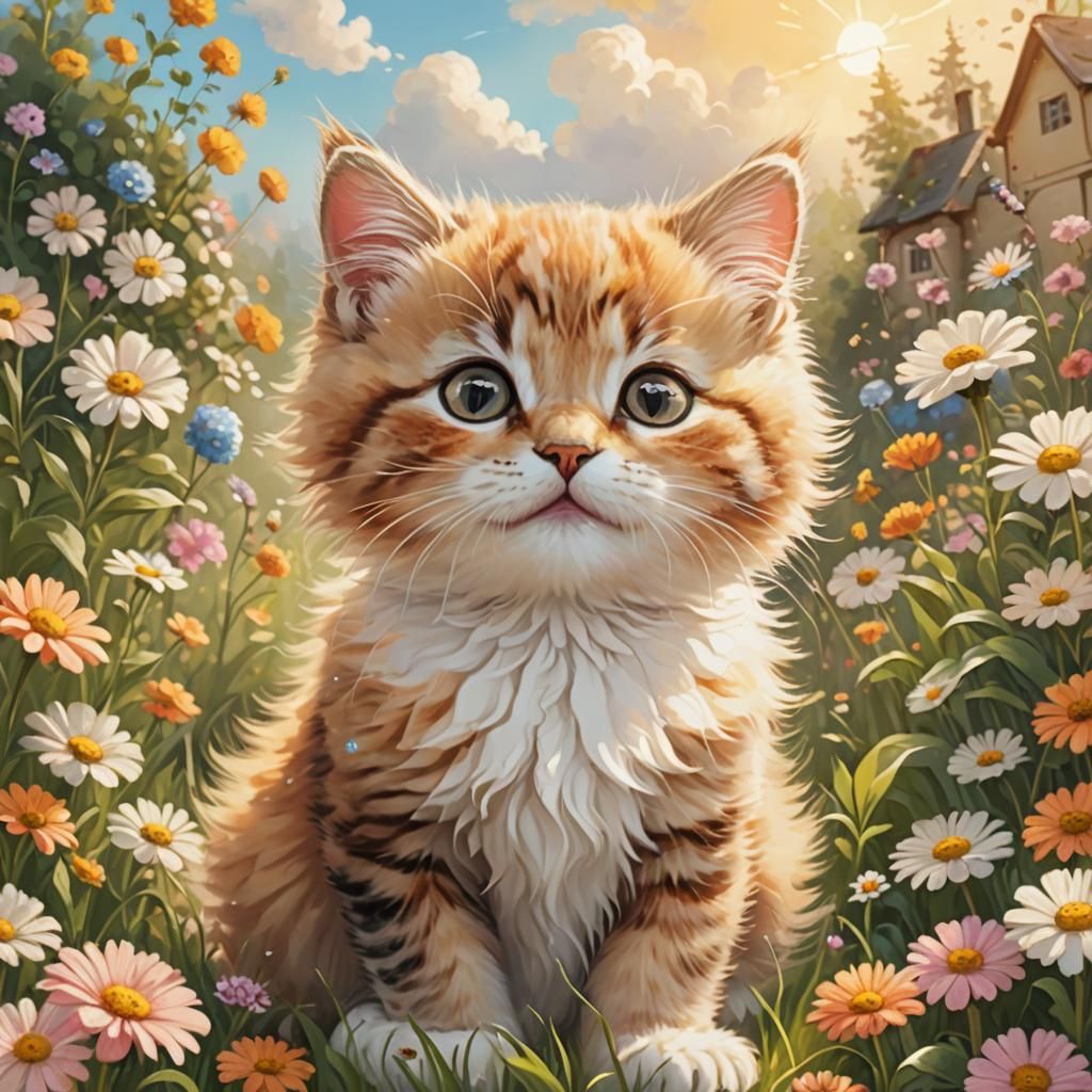 Cute Kitten in Garden Thanks Viewers