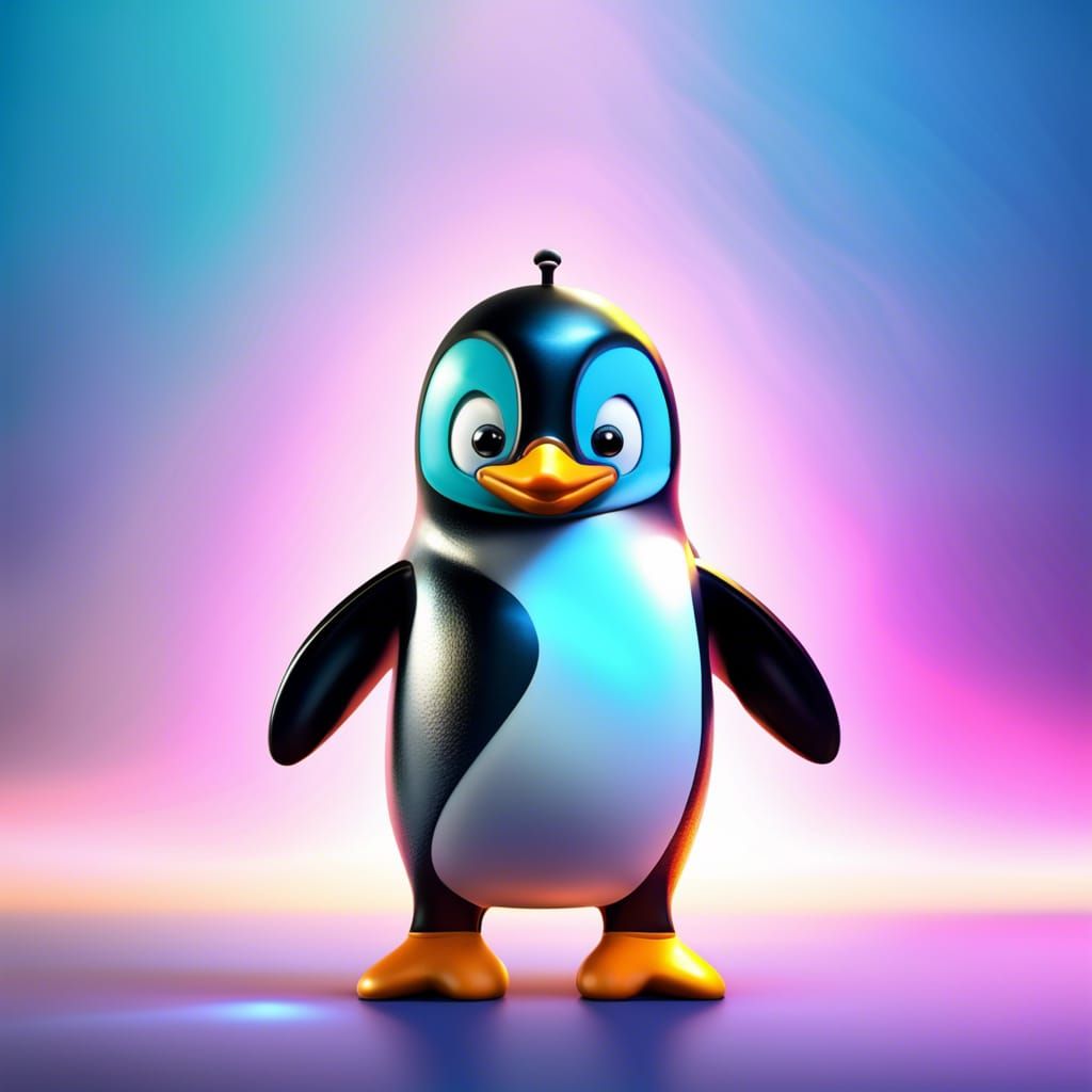 Tux the Linux Penguin as Pixar-Style Scuba Diver