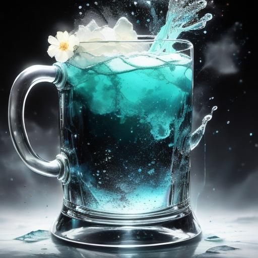 Ominous Crystal Tankard with Alluring Effervescent Drink