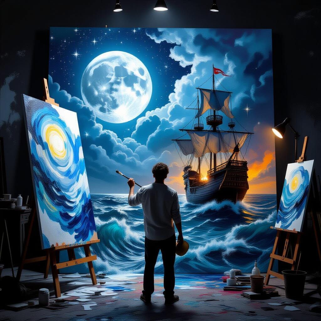 Artist's Creative Flow: Painting Comes to Life