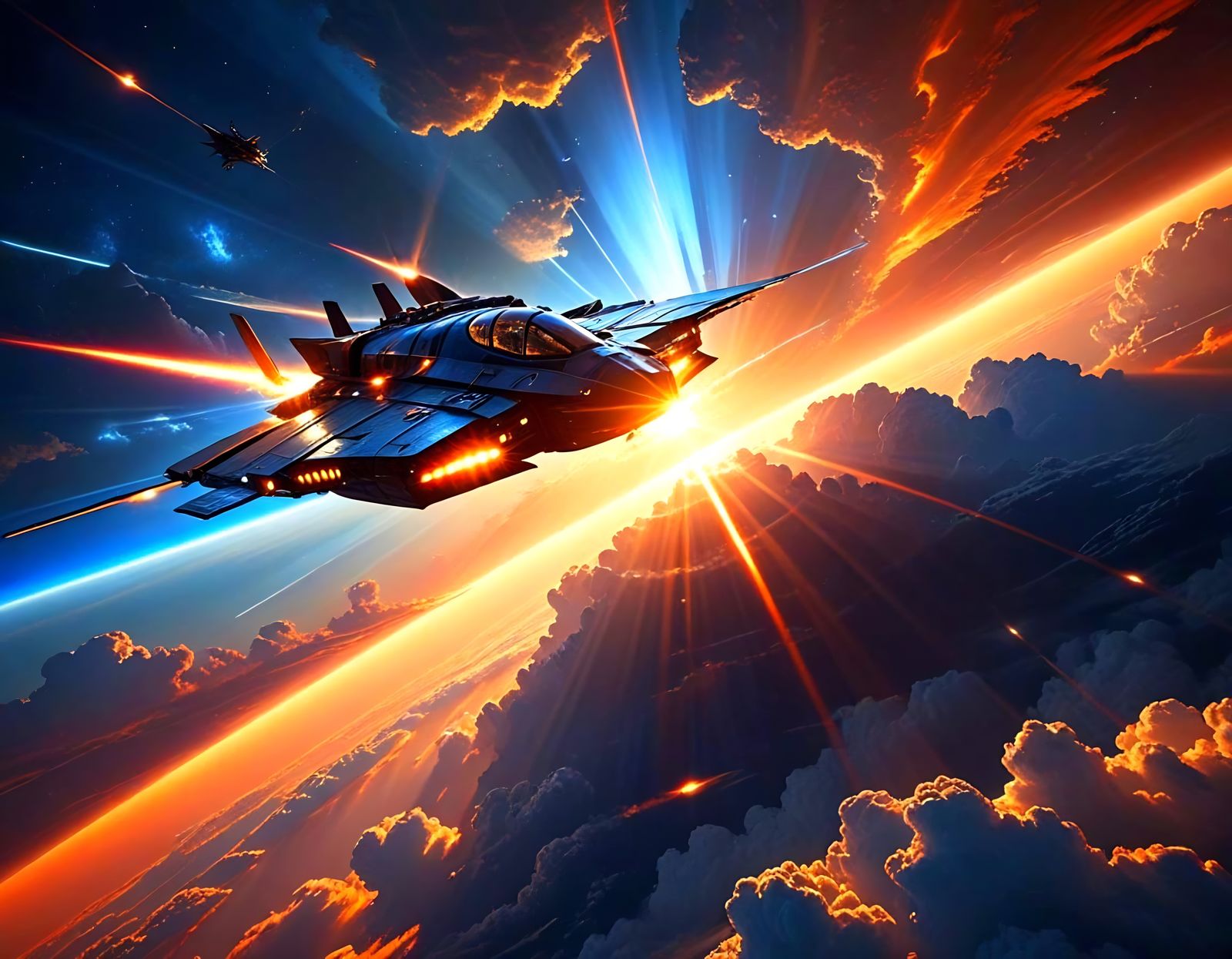 Spaceships in Crepuscular Rays: An Epic View