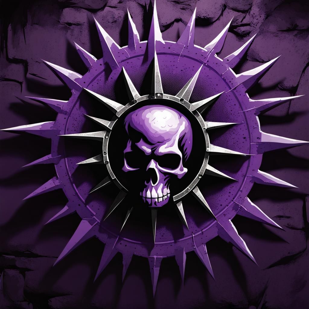 D&D Symbol: Purple Sunburst and Black Skull