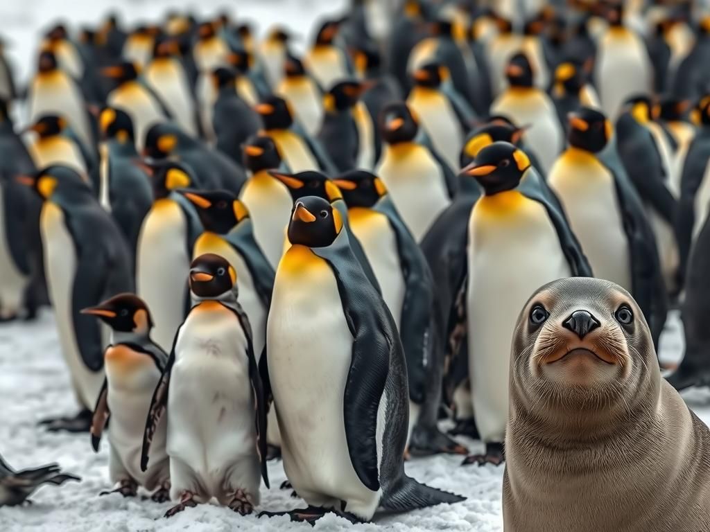 Penguin Families in Antarctica: A Wildlife Scene