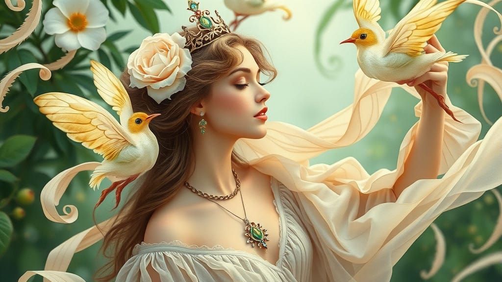 Elegant Whimsy in Lush Greenery