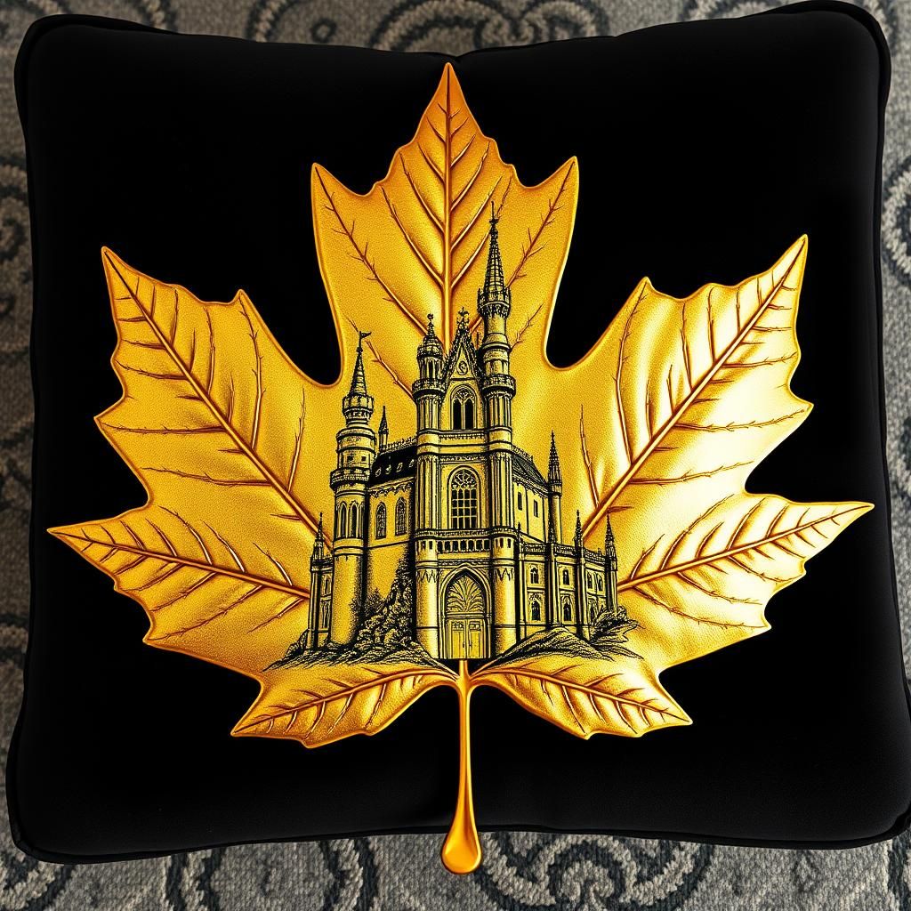 Golden Maple Leaf Castle: Splash Art Engraving