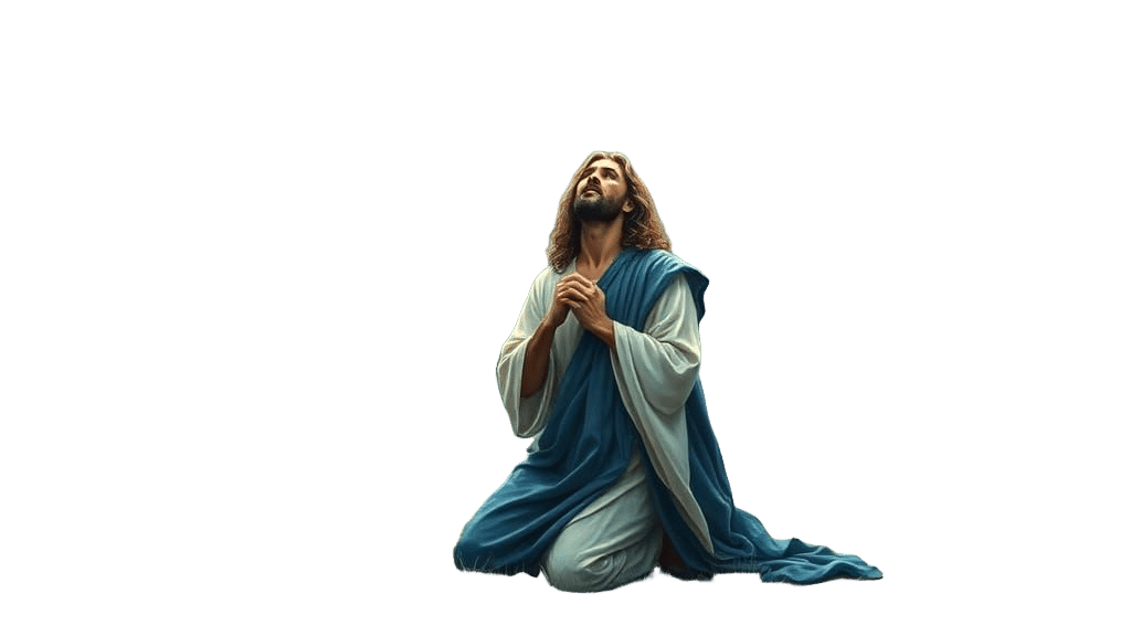 Jesus in the Garden of Gethsemane, a Masterful Gouache Paint...