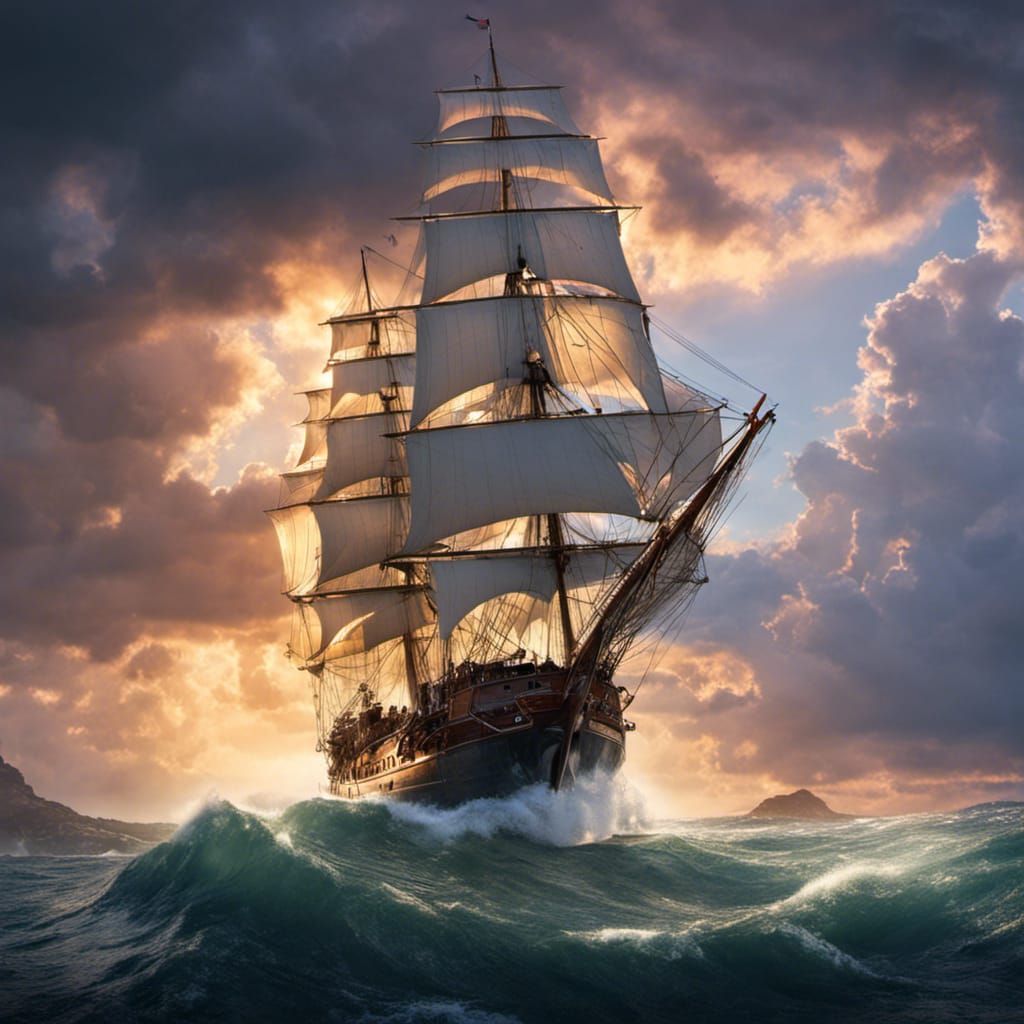 Schiff auf rauer See _04